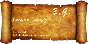 Benkes Gergő névjegykártya